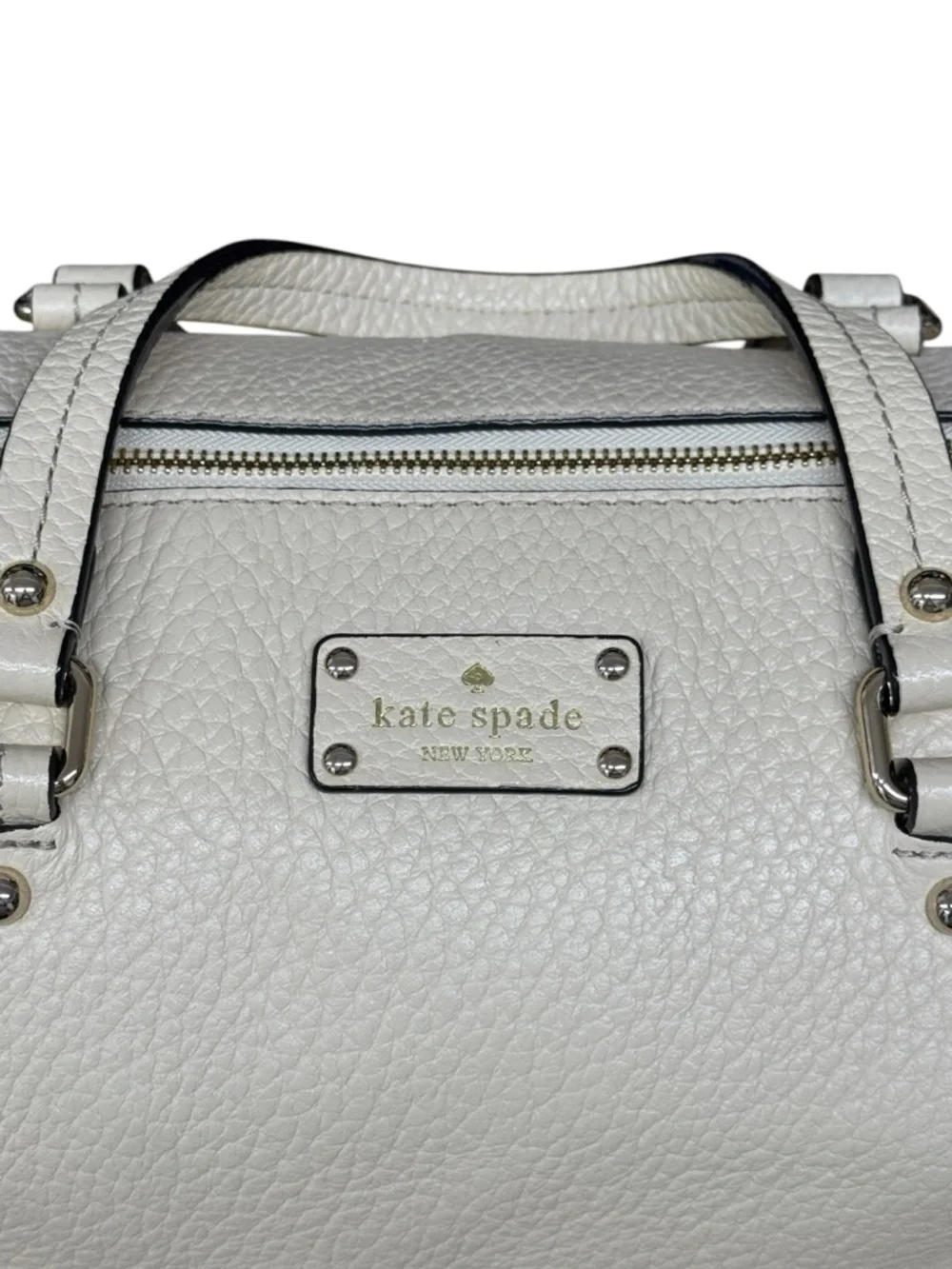 Kate Spade Grove Court Blaine Black Cream Pebbled Leather Purse/Bag/Tote/Satchel